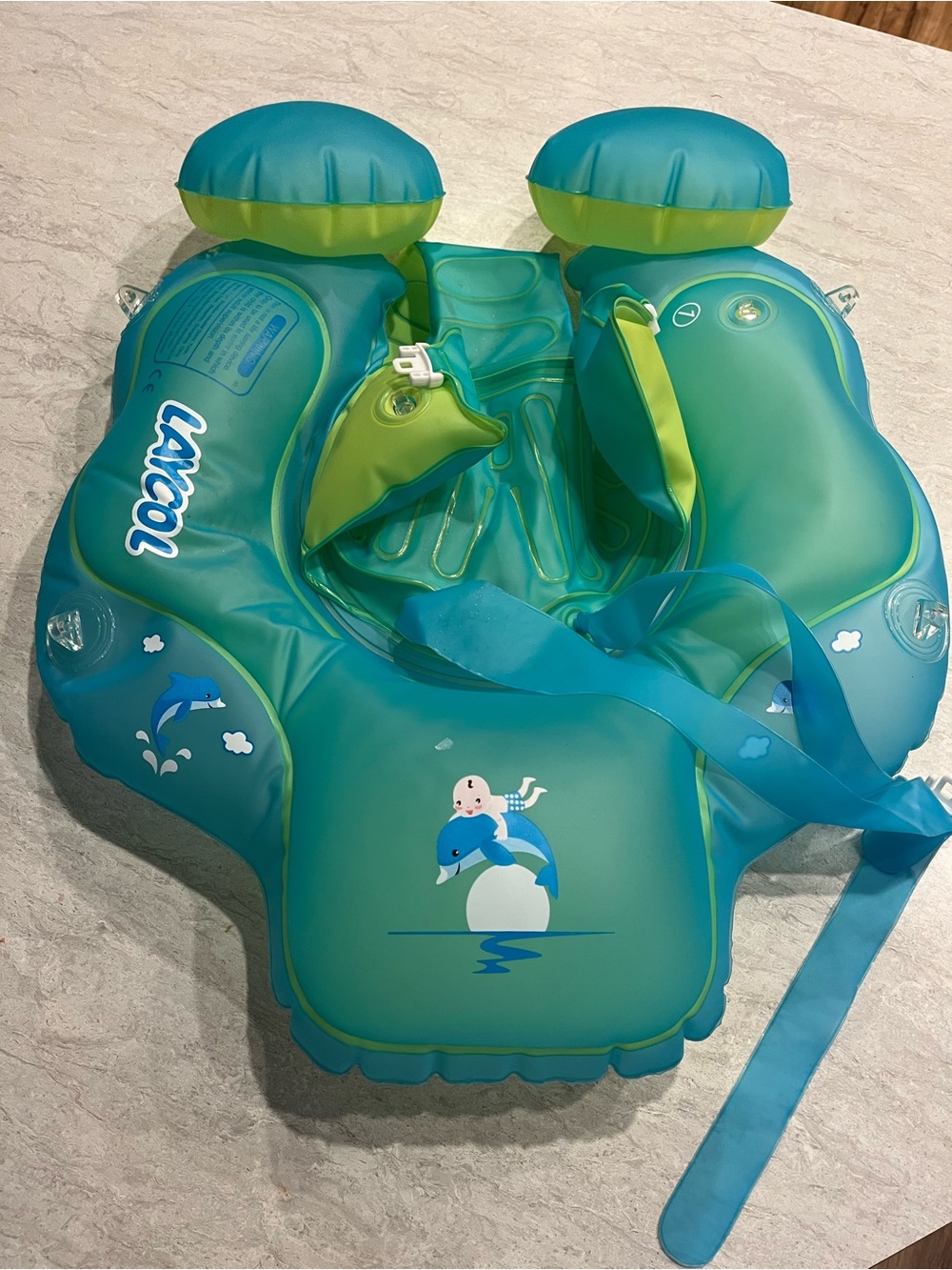 Kids Inflatable Swim Float - Green Blue